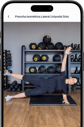 Tela de Treino do aplicativo Team JustMove