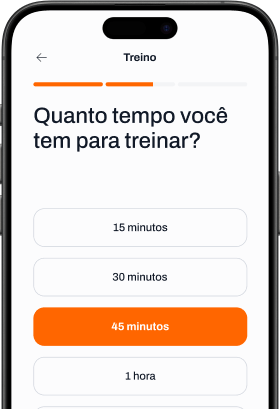 Tela de Treino do aplicativo Team JustMove