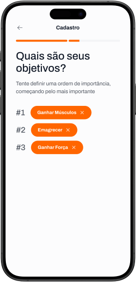 Tela de Treino do aplicativo Team JustMove