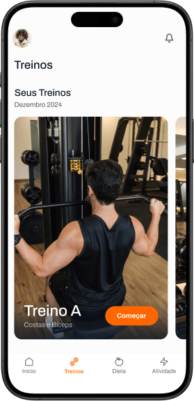 Tela de Treino do aplicativo Team JustMove